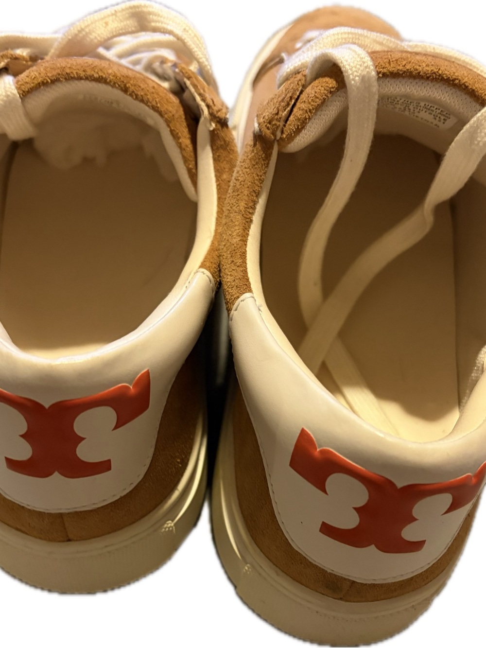 Tory Burch Camel Suede Low-Top Sneakers with Cream Accents - Picture 6 of 16